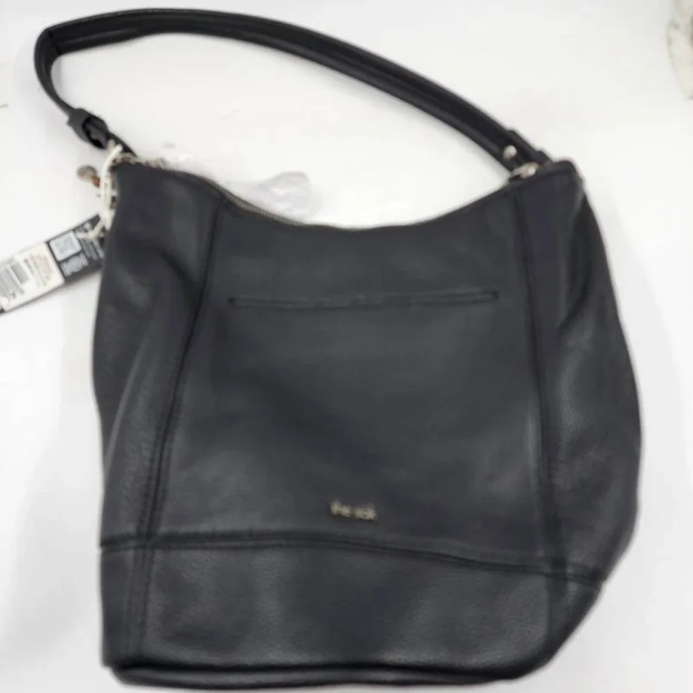 The Sak Sequoia Cow Hide Leather Hobo Bag Women's OS Black Detachable Keychain - Picture 2 of 15
